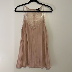 Silky Blush Lace Tank - Size 10